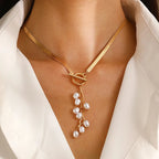 Collar Pearl Link | Elegancia Moderna en Acero Inoxidable – Golden Lily