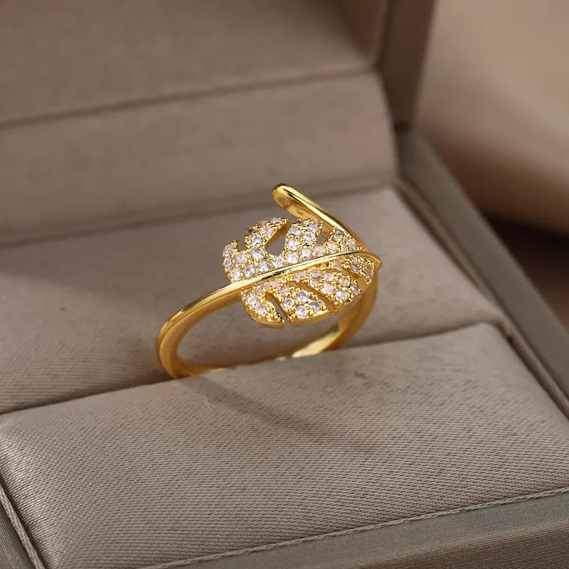 Anillo Leaf Glam Ajustable