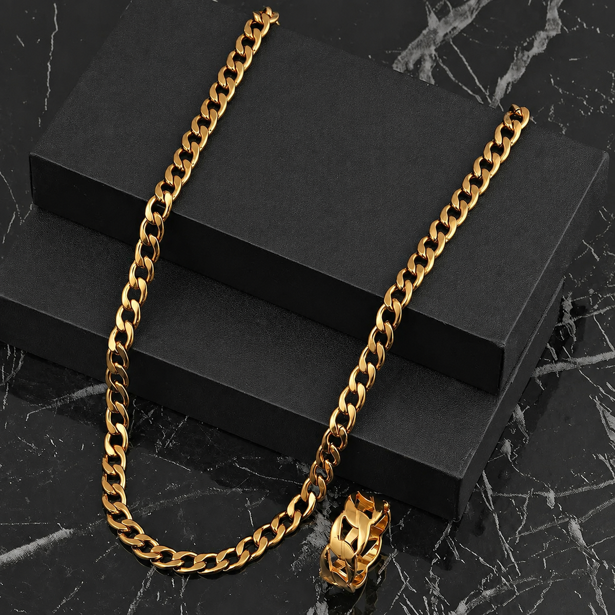 Set Cuban Luxe Gold Unisex