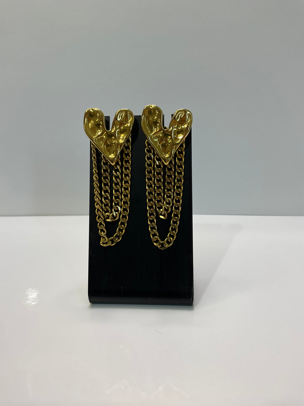 Golden Heart Drip Earrings