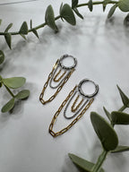 Aretes Chain Fusion | Elegancia Moderna Bicolor – Golden Lily