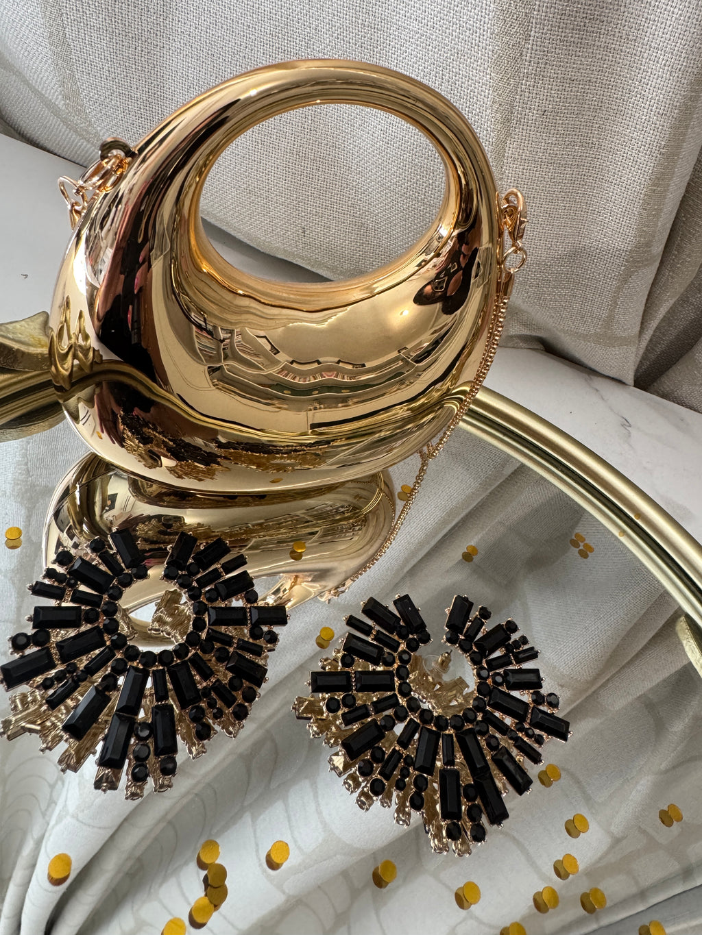 Noir Radiance Statement Earrings