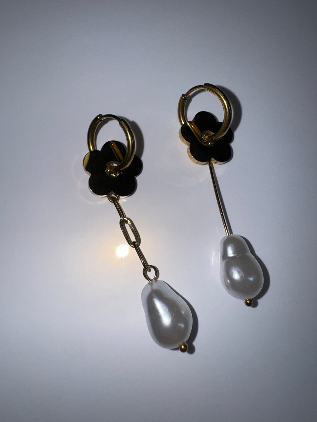 Golden Petal Drop Earrings