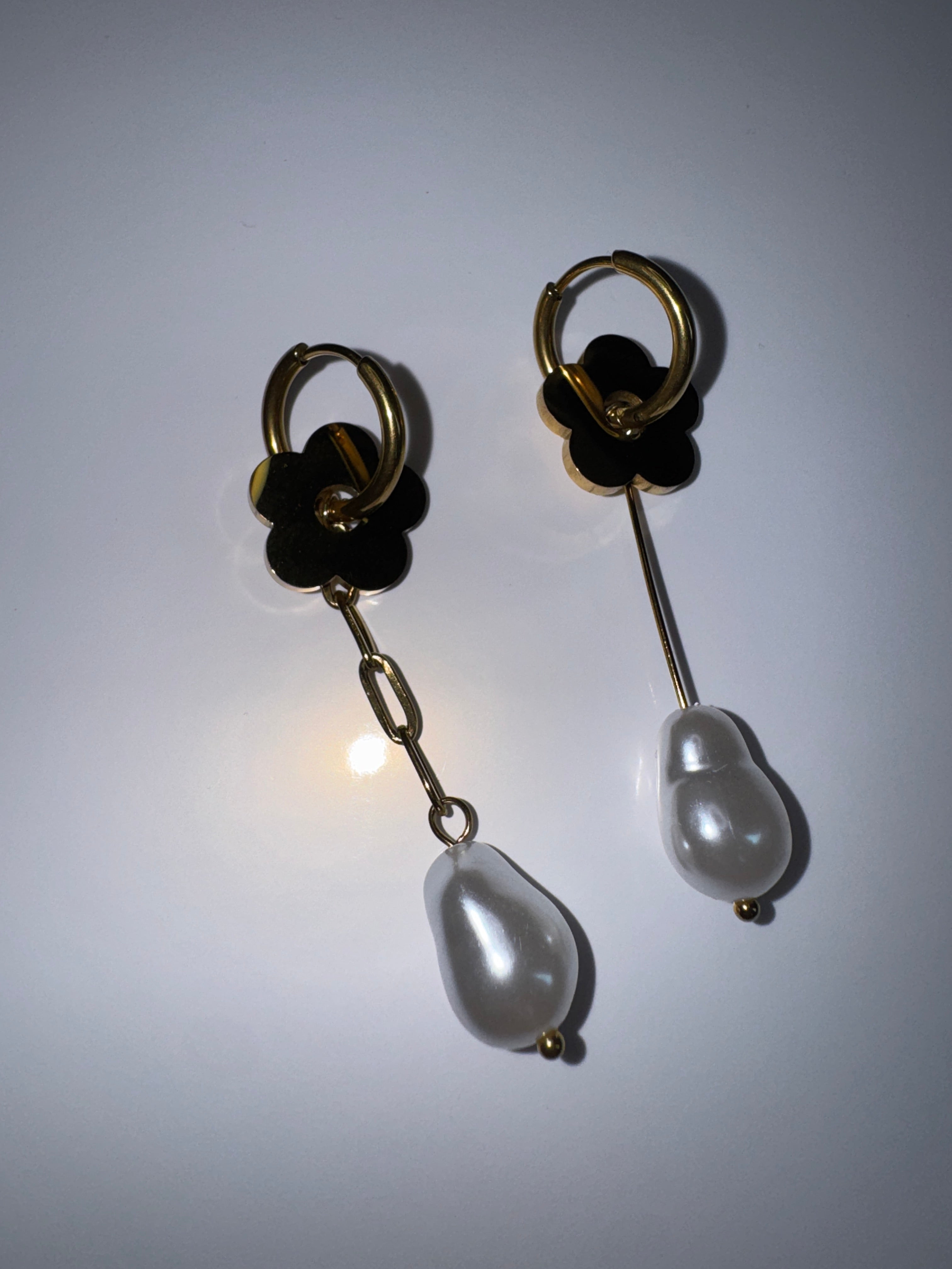 Golden Petal Drop Earrings
