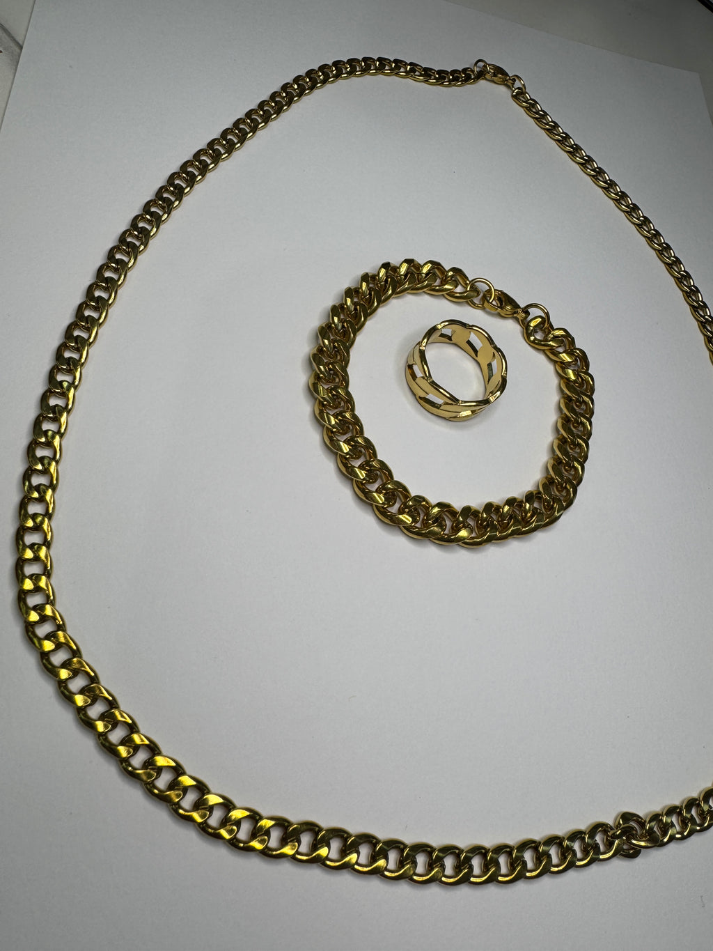 Set Cuban Luxe Gold Unisex