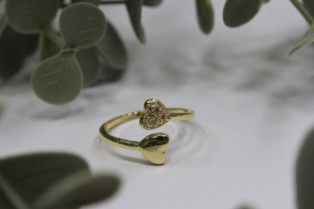 Sortija Dual Heart Glow | Amor Sofisticado – Golden Lily