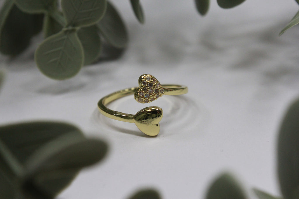 Sortija Dual Heart Glow | Amor Sofisticado – Golden Lily
