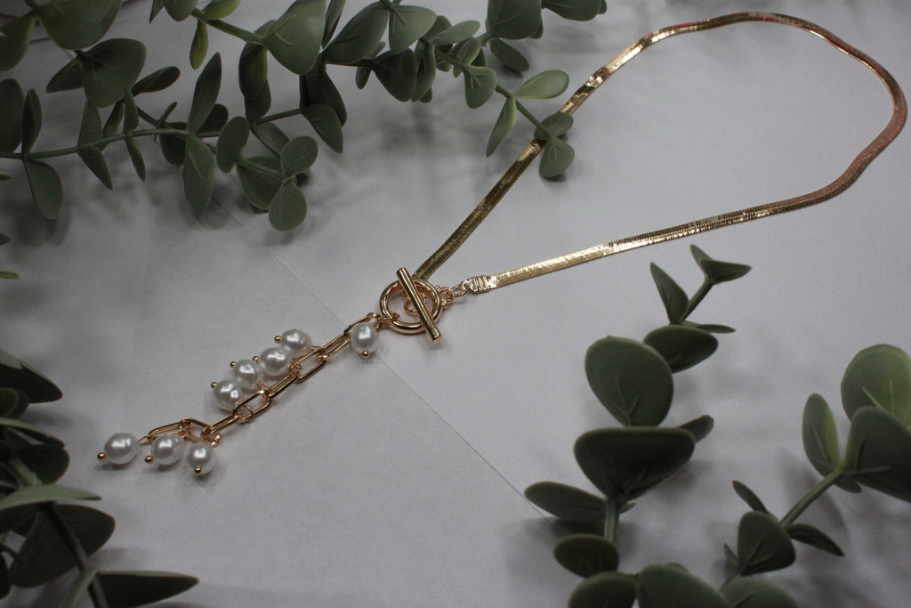 Collar Pearl Link | Elegancia Moderna en Acero Inoxidable – Golden Lily