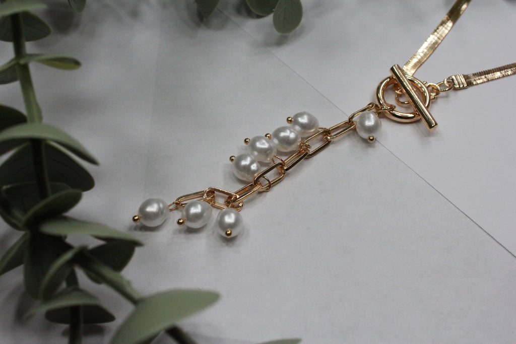 Collar Pearl Link | Elegancia Moderna en Acero Inoxidable – Golden Lily