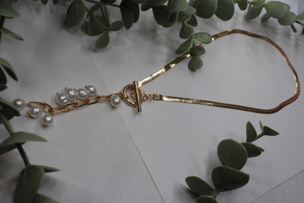 Collar Pearl Link | Elegancia Moderna en Acero Inoxidable – Golden Lily
