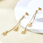 Aretes Star Chain | Elegancia Celestial – Golden Lily