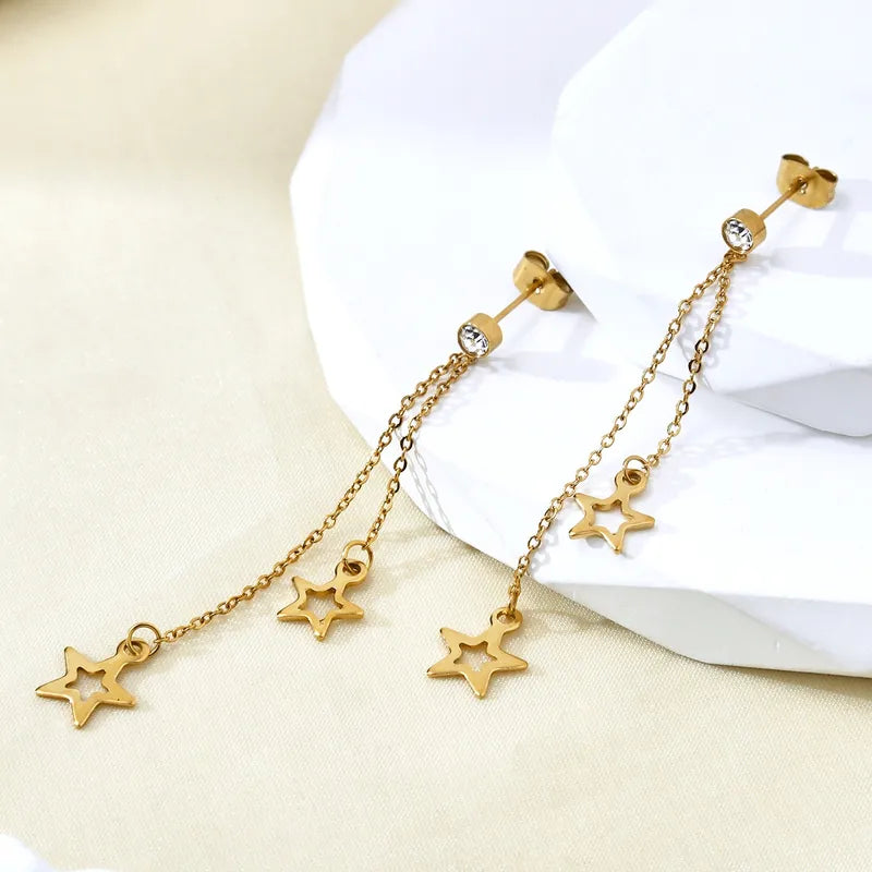 Aretes Star Chain | Elegancia Celestial – Golden Lily