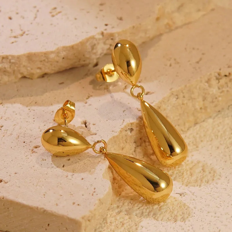 Aretes Golden Drop | Elegancia Minimal – Golden Lily