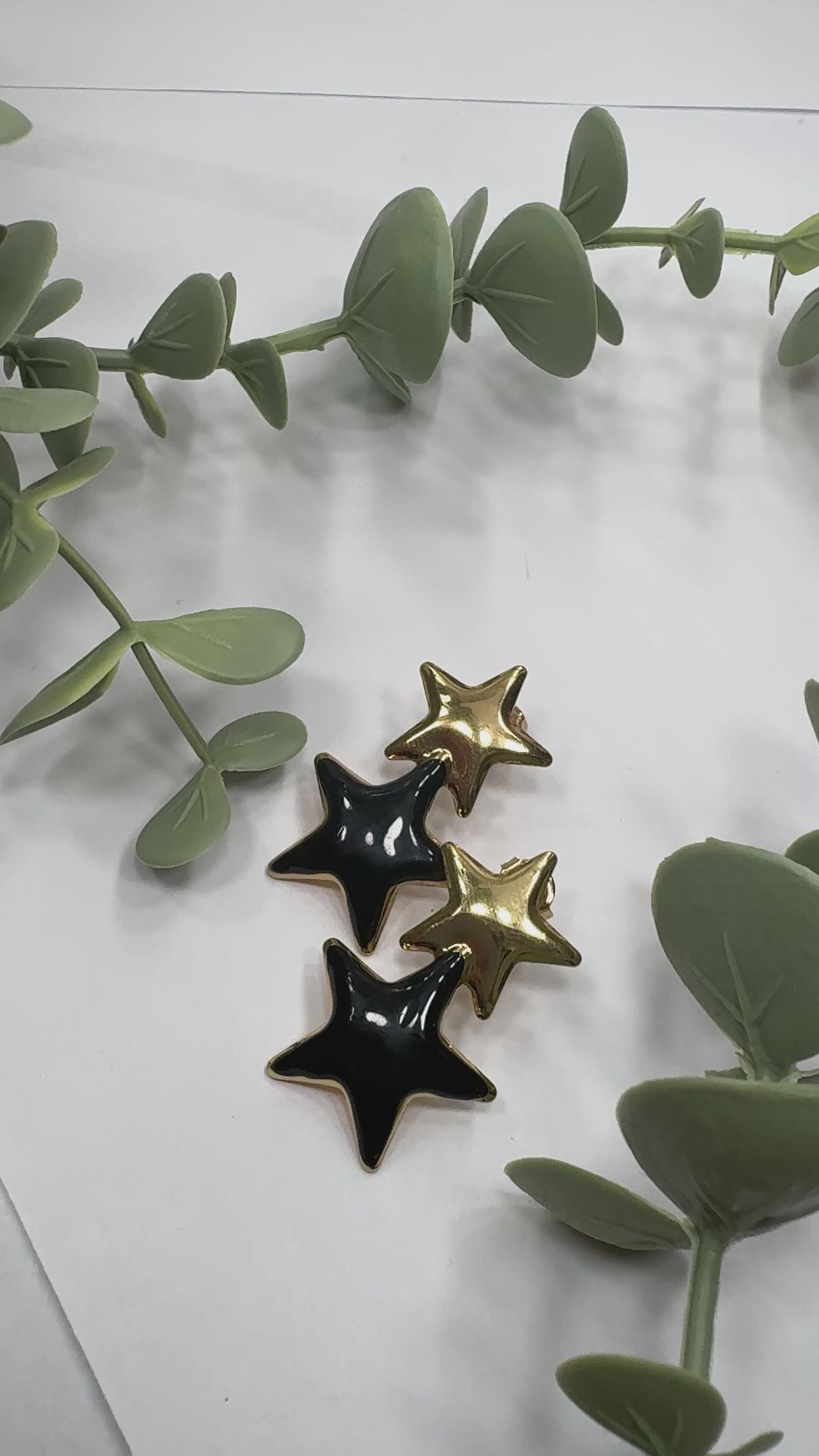 Aretes Star Noir | Elegancia Bicolor – Golden Lily
