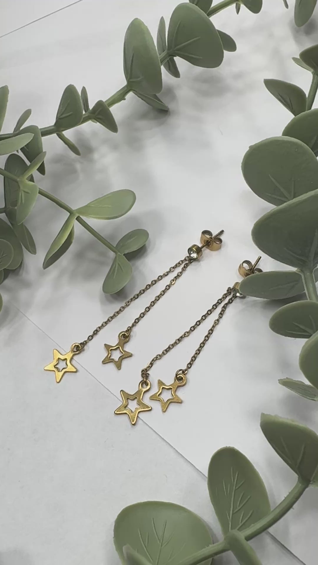 Aretes Star Chain | Elegancia Celestial – Golden Lily